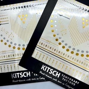 Kitsch Temporary Tattoos Boho Foil Metallic Designs Lot of 2 Packs NWOT